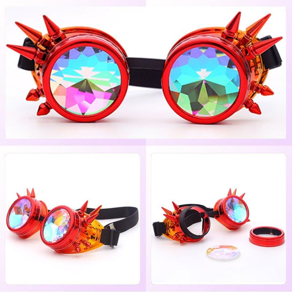 Spiked Red Rave Goggles | Rave Accessories