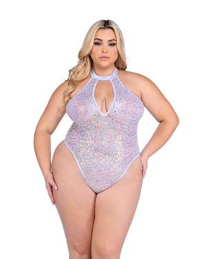 Sequin Fishnet Rave Bodysuit