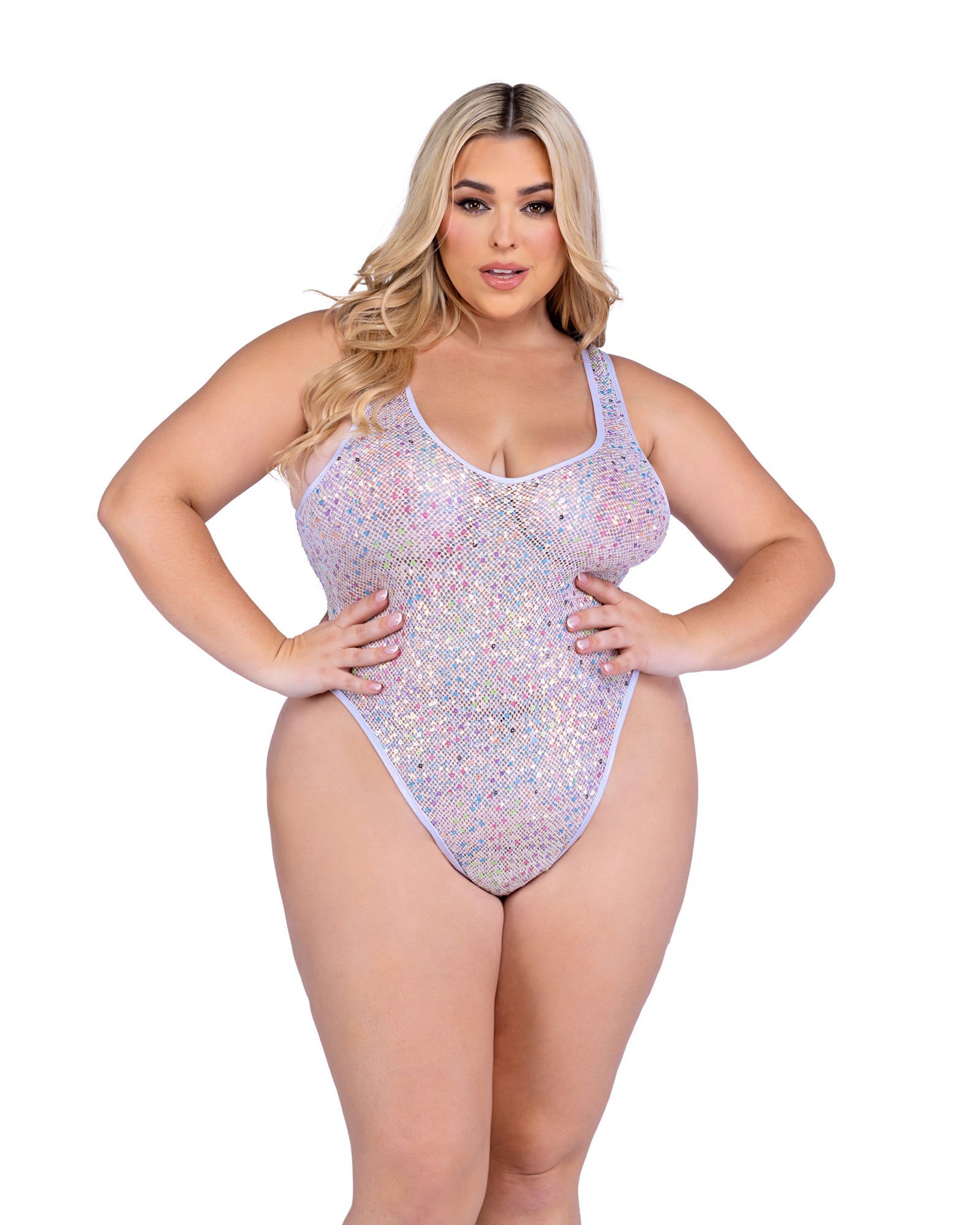 Sequin Fishnet Rave Bodysuit | Rave Bodysuits