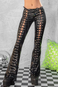 Lace-Up Flared Pants (Multiple Colors)