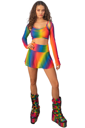 Rainbow Mesh Rave Shrugs