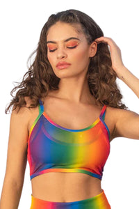 Rainbow Mesh Rave Top