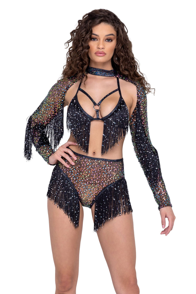 Sequin Fishnet Rave Shrug