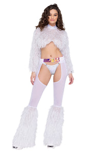 Long Sleeve Faux-Fur Rave Top