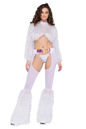 Long Sleeve Faux-Fur Rave Top