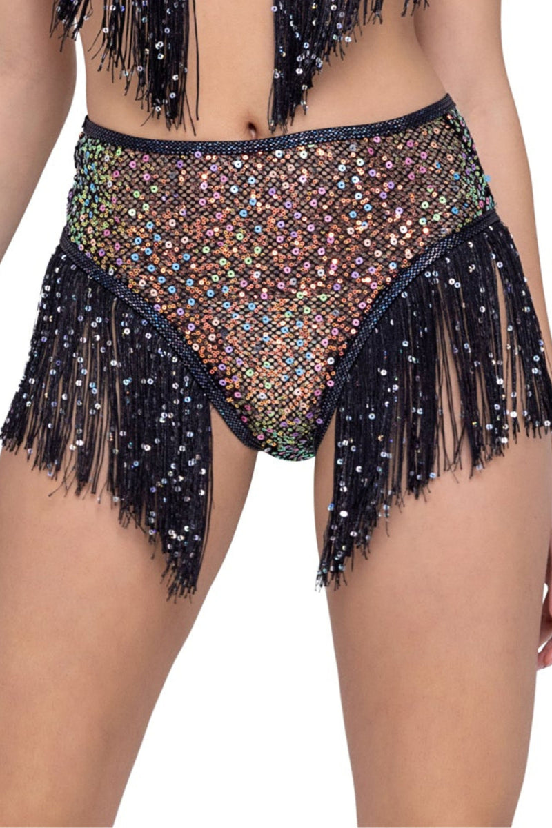 Sequin Fishnet Rave Shorts (Multiple Colors)