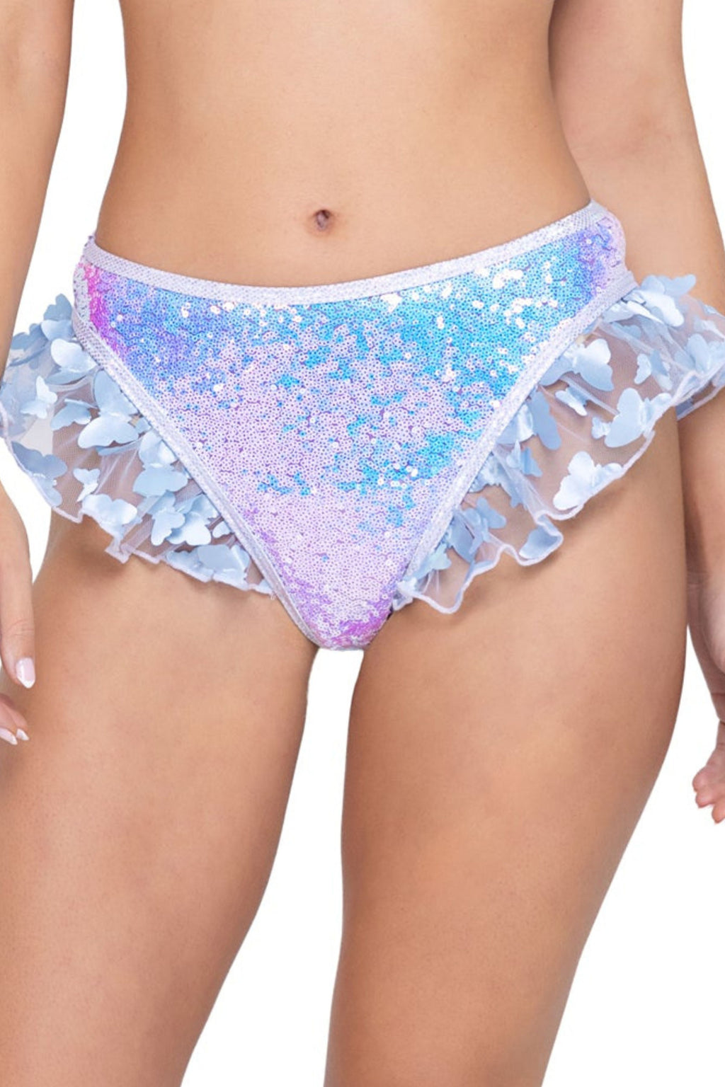 Sequin Butterfly Rave Shorts