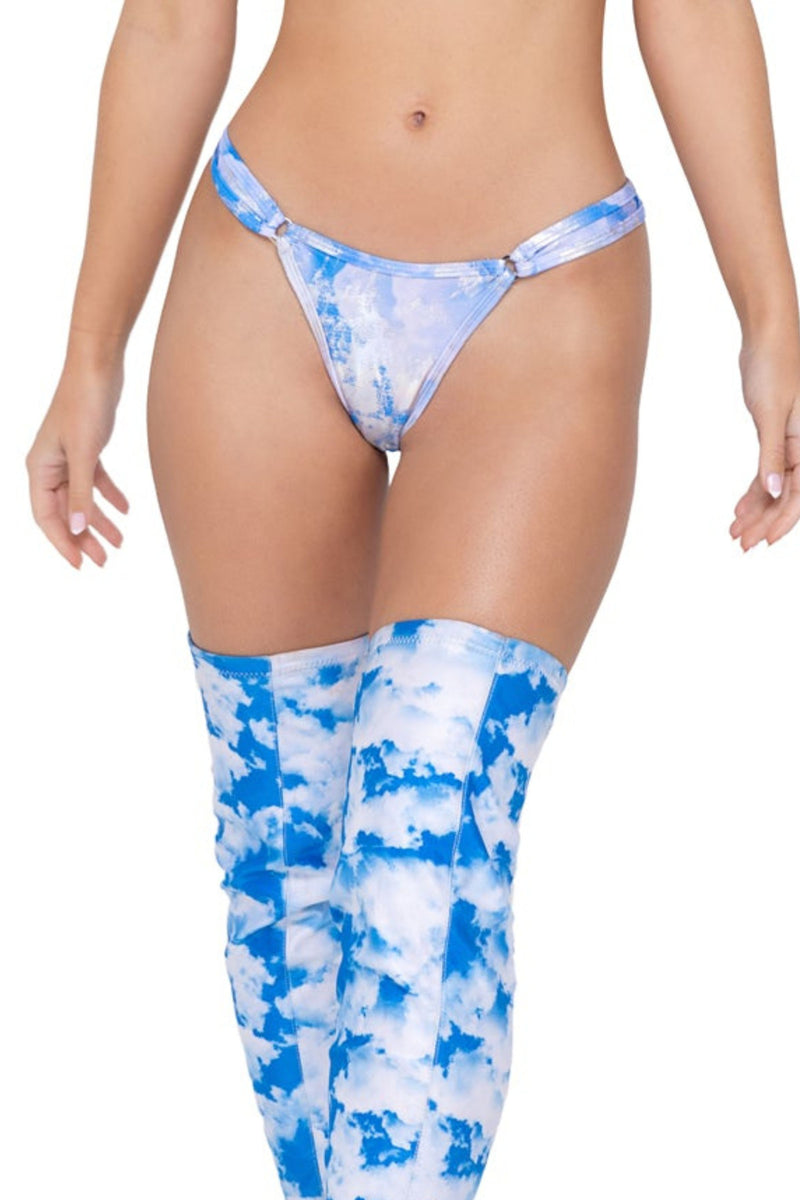 Cloud Print Rave Thong