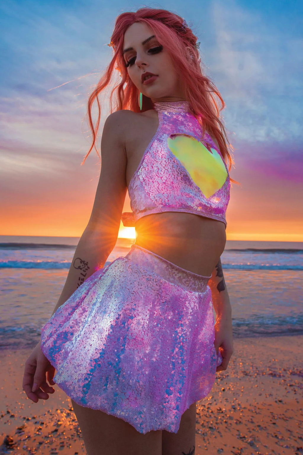 Light-Up Heart Rave Top (Multiple Colors)