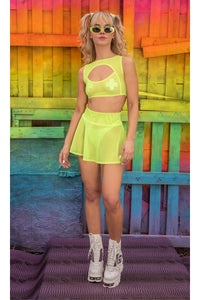 Neon Mesh Rave Skirt 