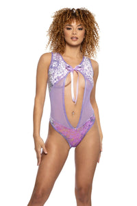 Mesh Bow Rave Bodysuit