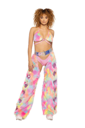 Rainbow Fur Rave Chaps