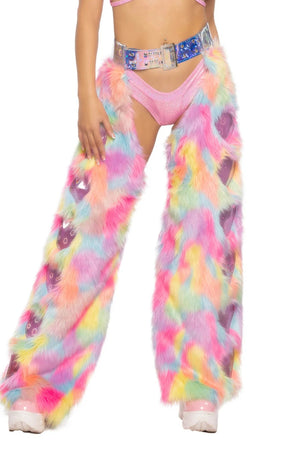 Rainbow Fur Rave Chaps