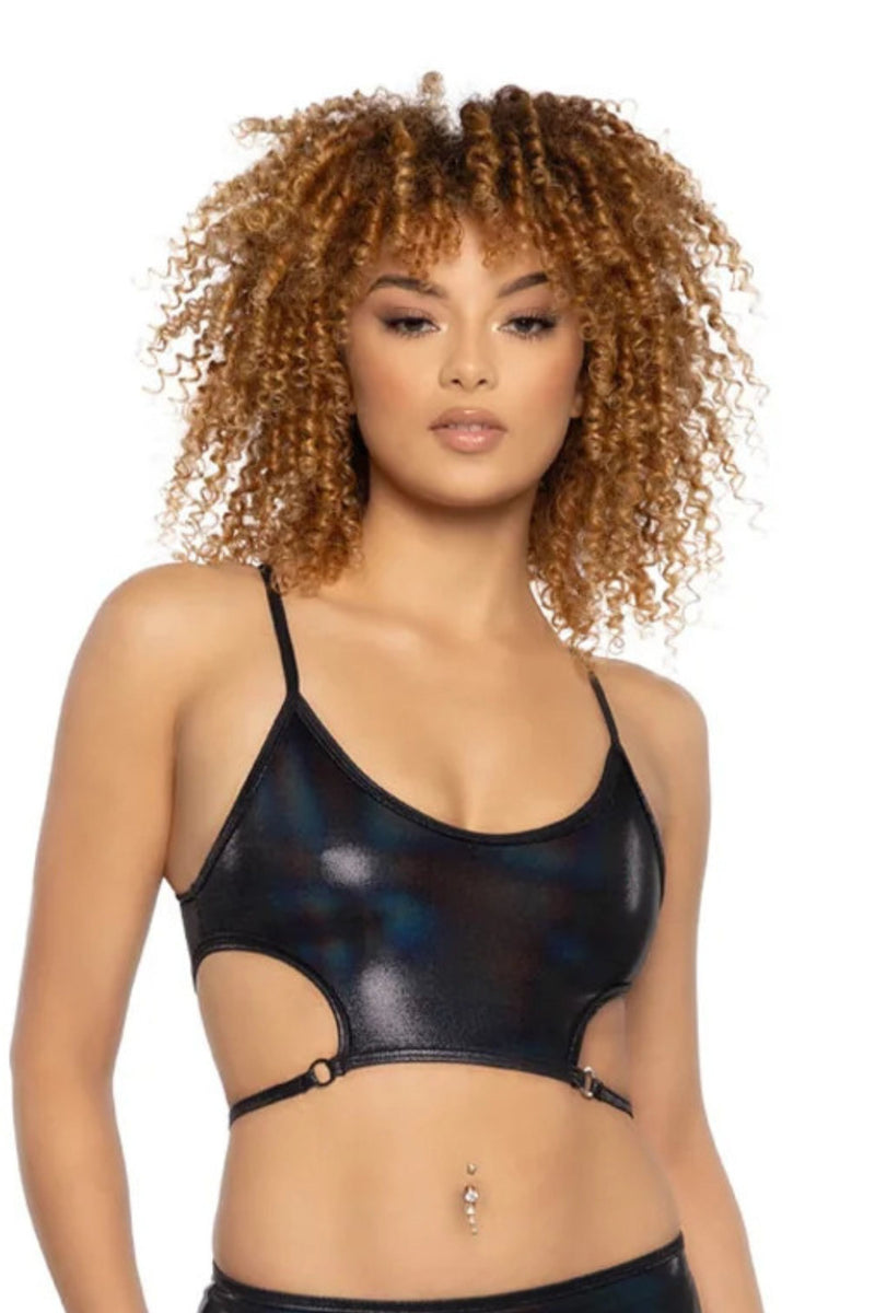 Metallic Harness Rave Top