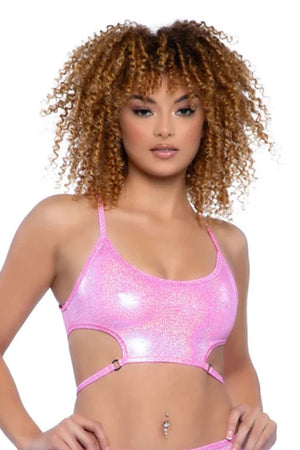 Metallic Harness Rave Top