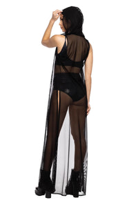 Hooded Mesh Rave Duster