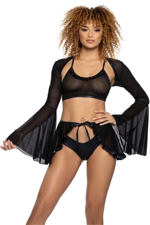 Mesh Ruffle Rave Top