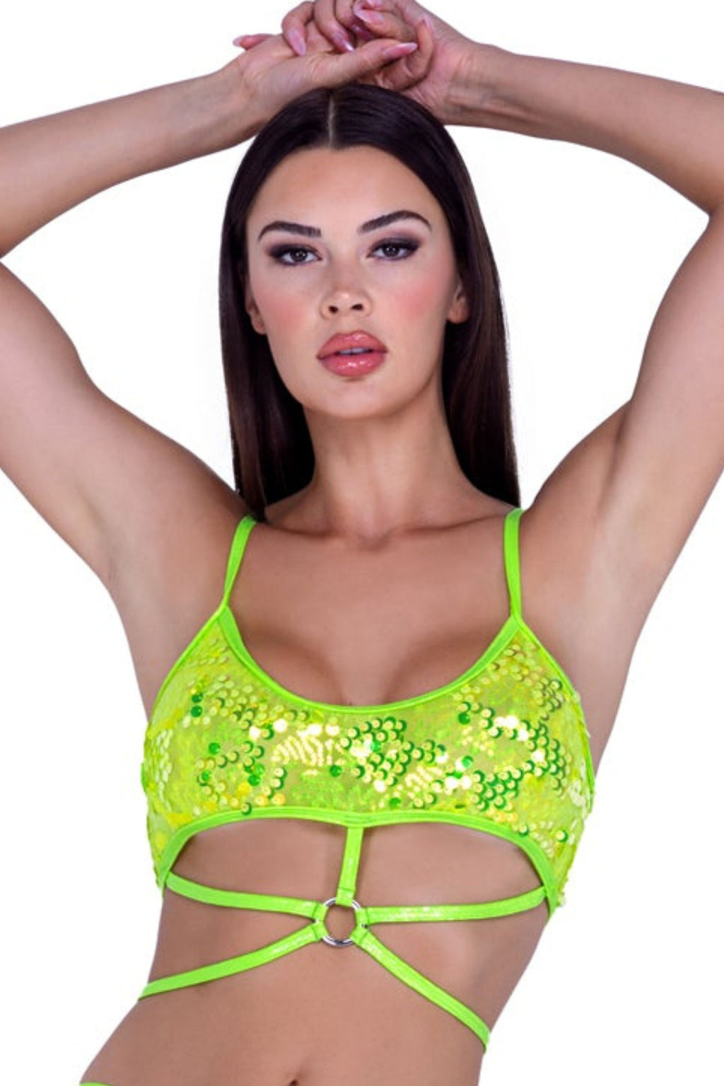 Sequin Strapped Rave Top
