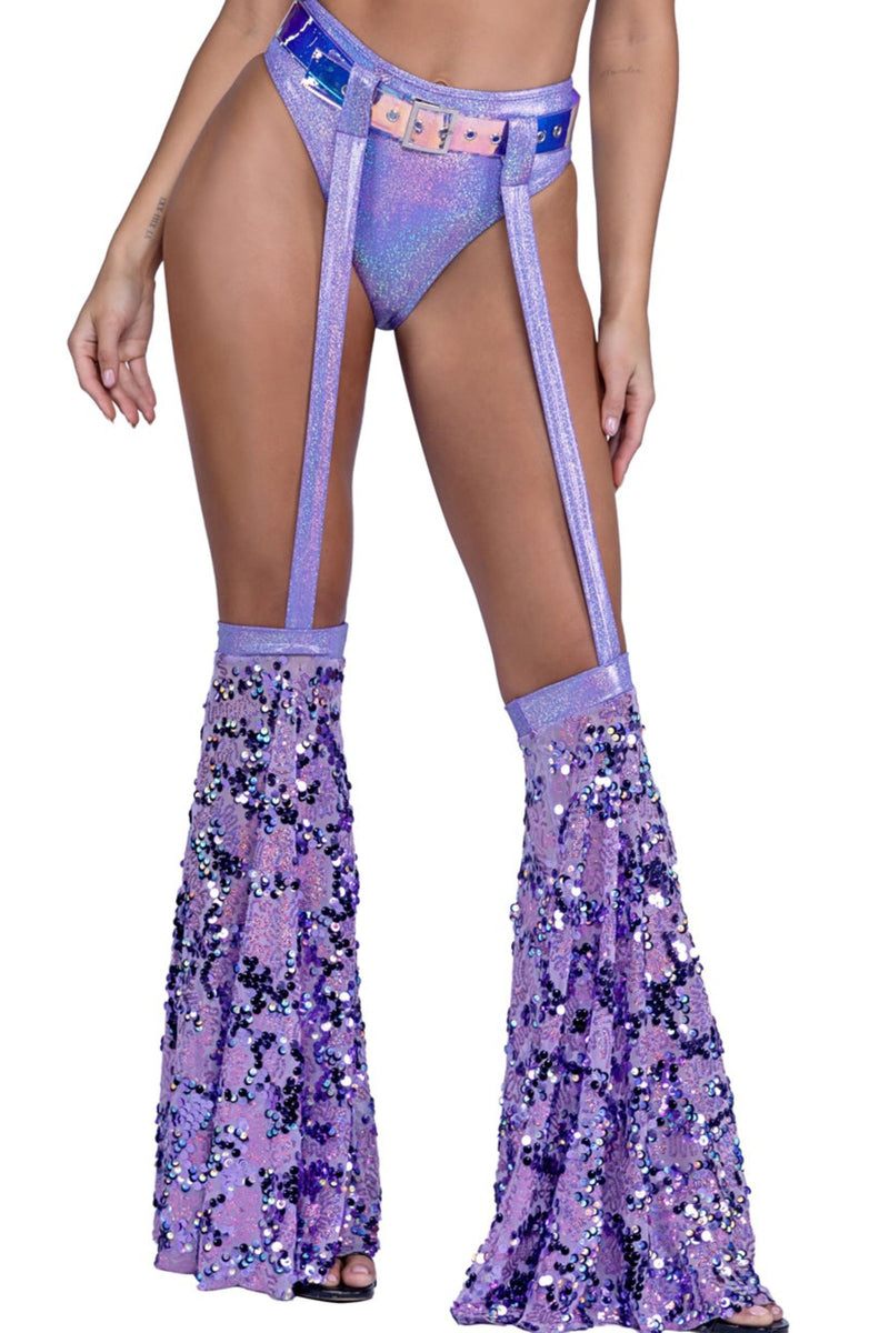 Belted Attached Sequin Bottoms