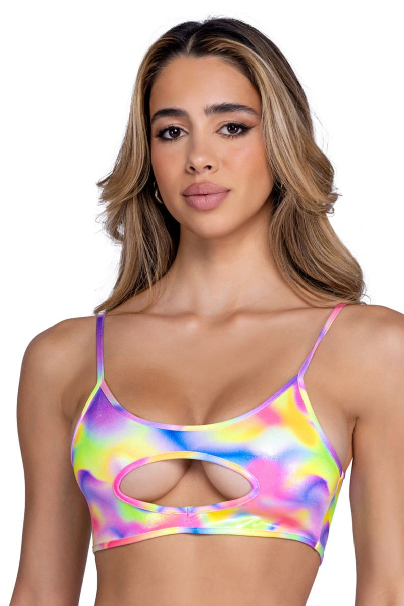 Multi-Color Cut-Out Rave Top