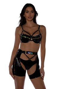 Light-Up Vinyl Bra Set