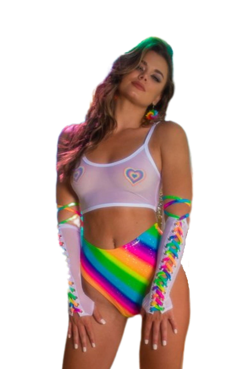 Stretchable Mesh Rave Top