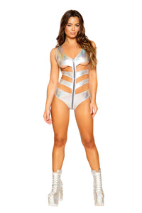 Holographic Cut Rave Bodysuit 