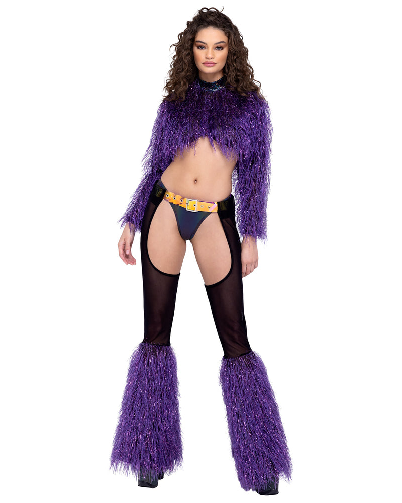 Long Sleeve Faux-Fur Rave Top