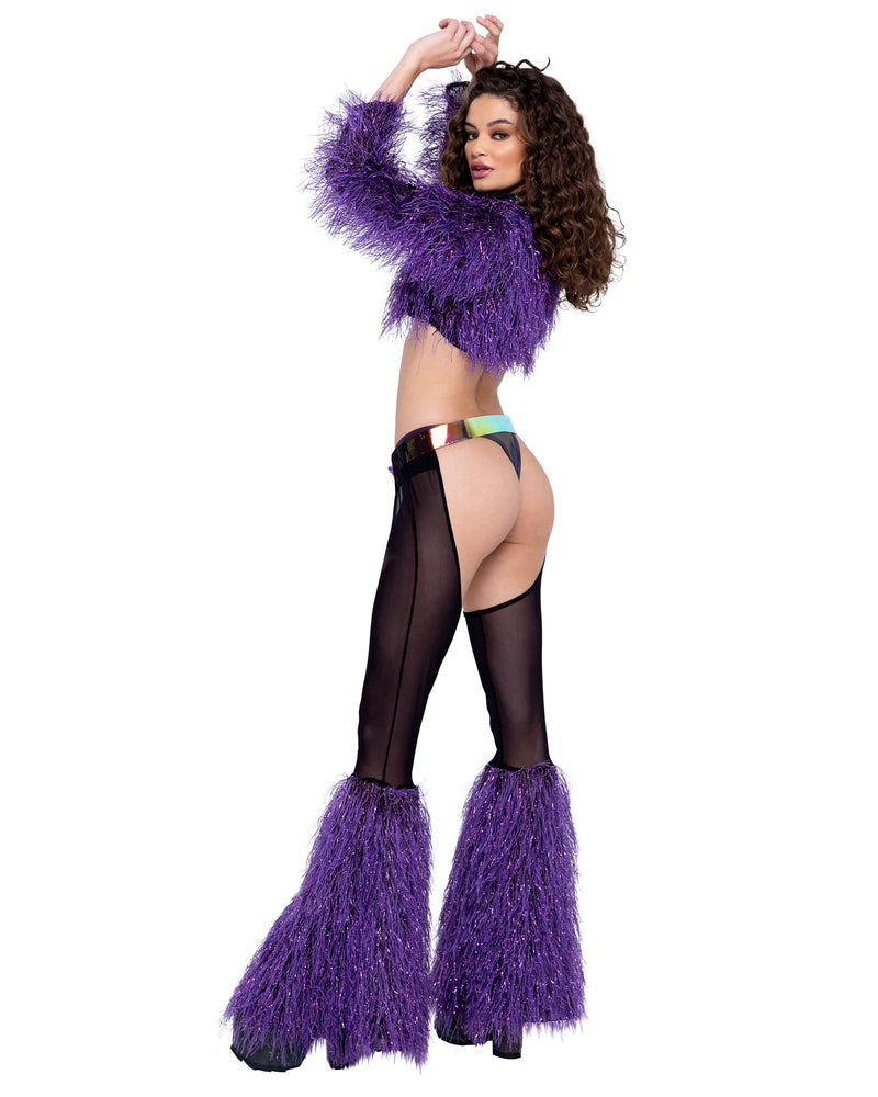 Long Sleeve Faux-Fur Rave Top