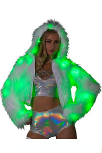 White Light-Up Crop Jacket (Multiple Colors)