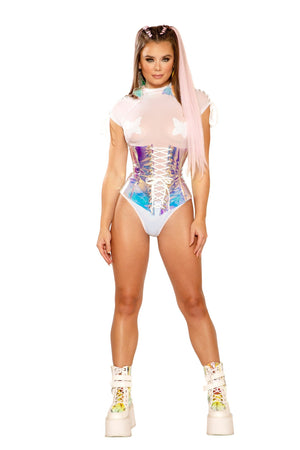 Holographic Rave Waist Cincher