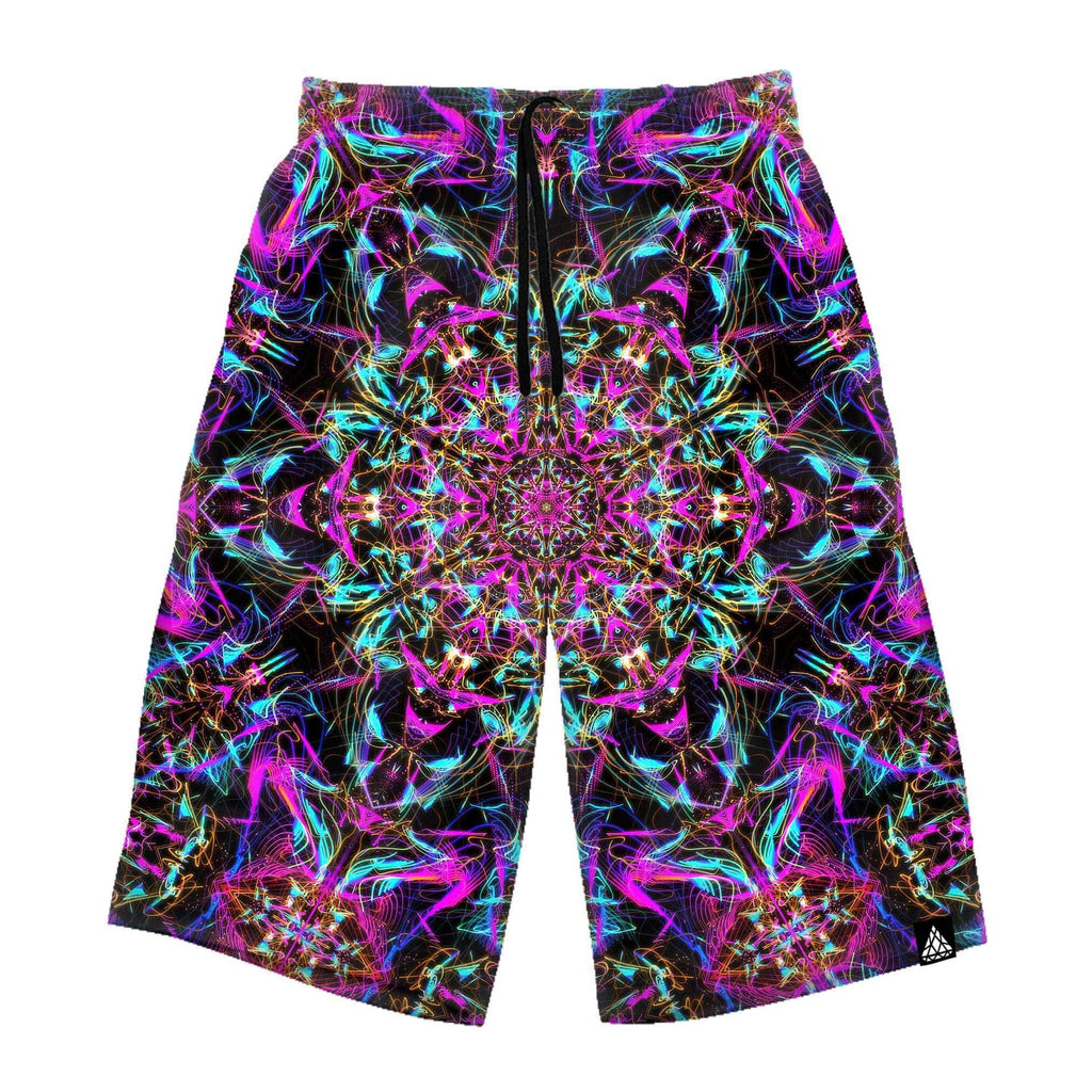Neon Mandala Rave Shorts