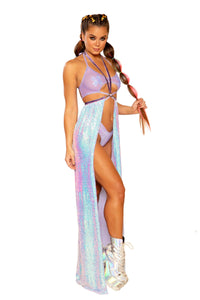 Sequin Mesh Rave Cape