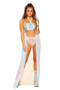 Sequin Mesh Rave Cape