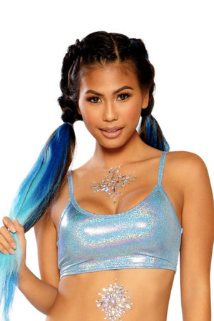 Holographic Crop Rave Top