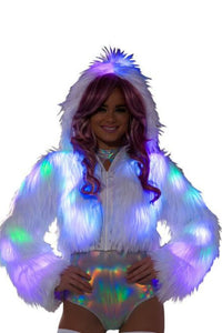 White Light-Up Crop Jacket (Multiple Colors)