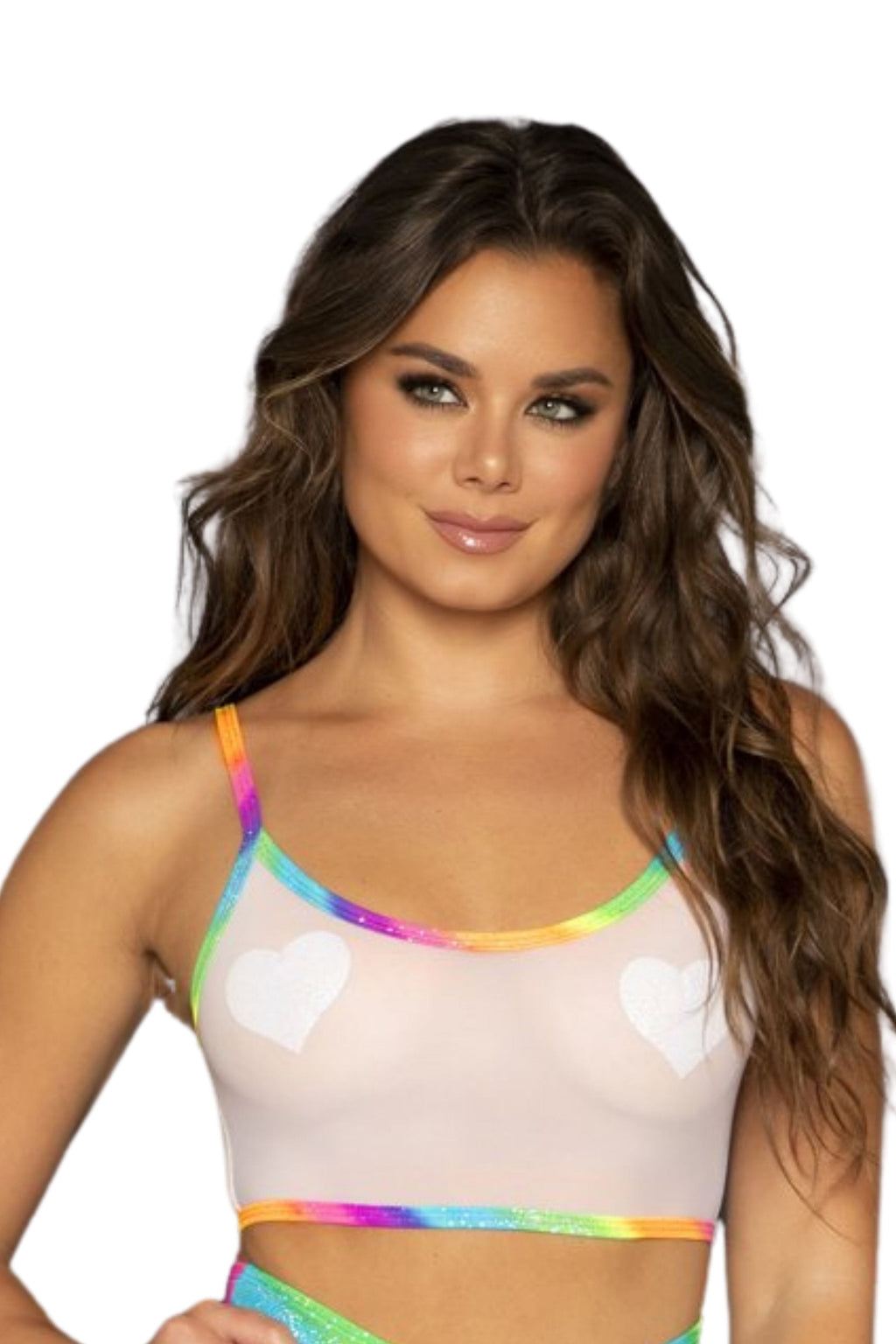 Rainbow Mesh Rave Top