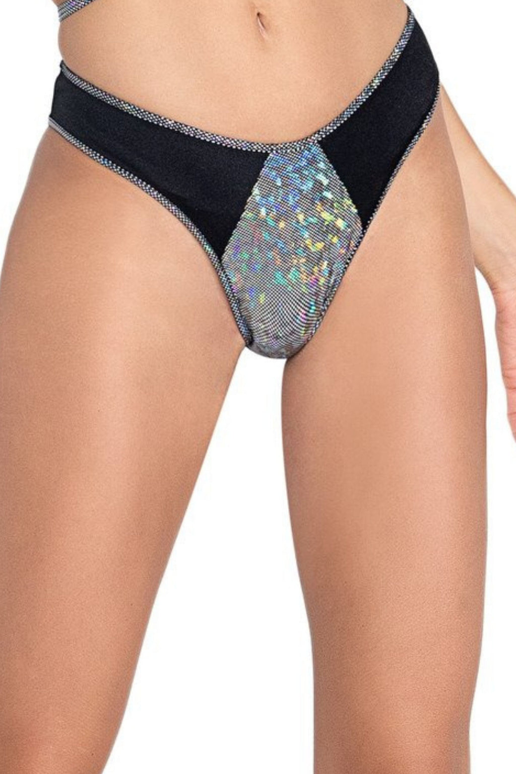 Two-Tone Shimmer Rave Shorts