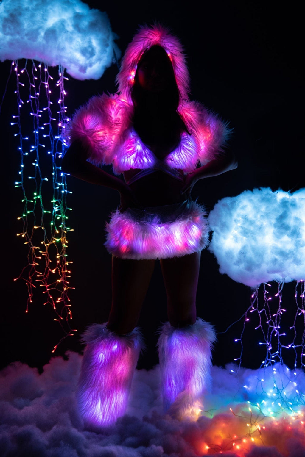 Light-Up Faux Fur Skirt (Multiple Colors)