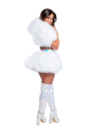 Light-Up Faux Fur Rave Skirt