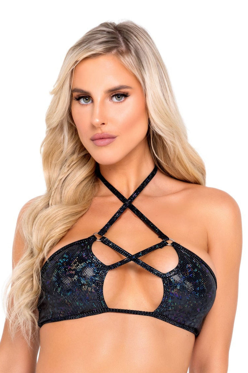 Shimmer Criss-Cross Rave Top