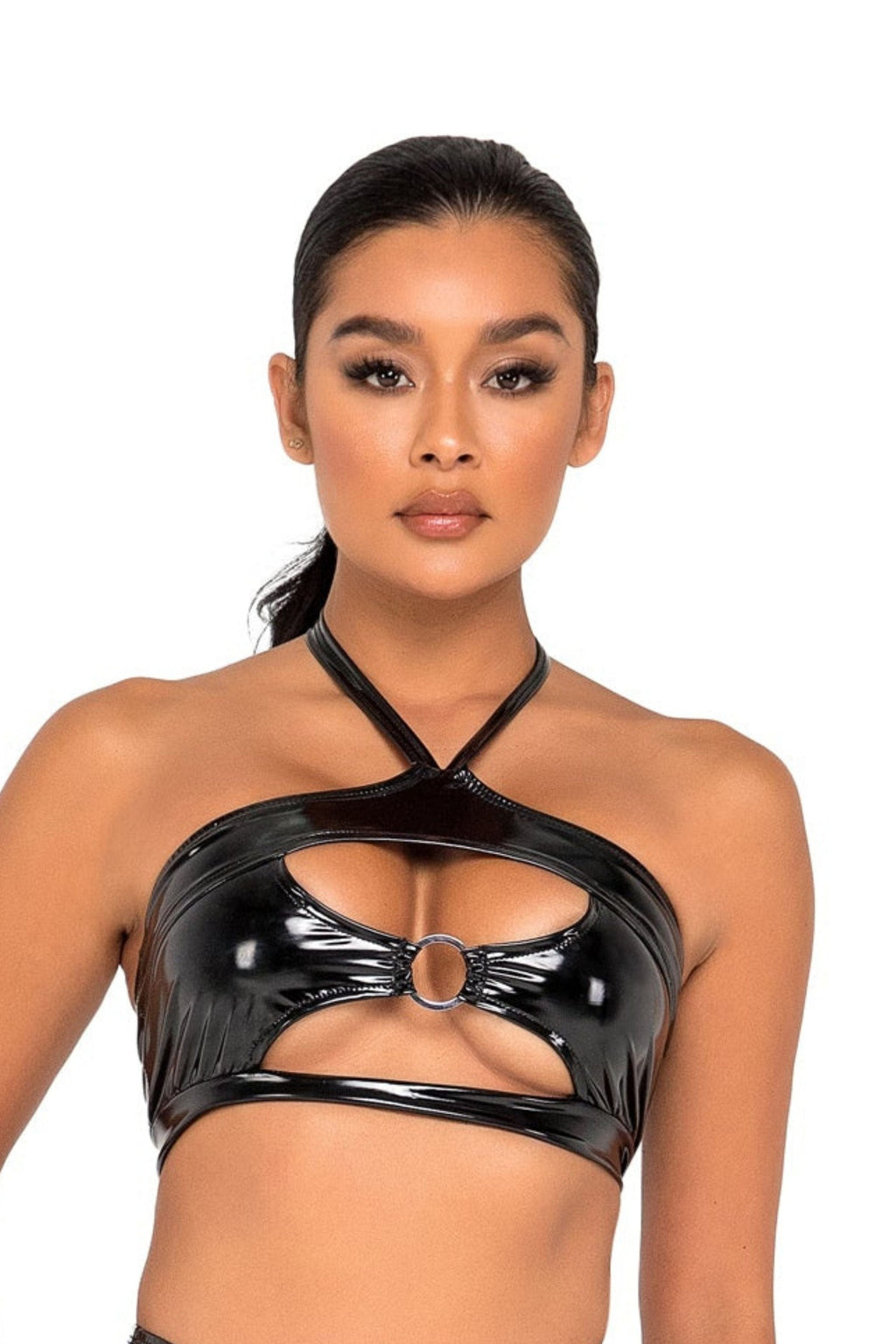 Ring Cut-Out Vinyl Rave Top (Multiple Colors)