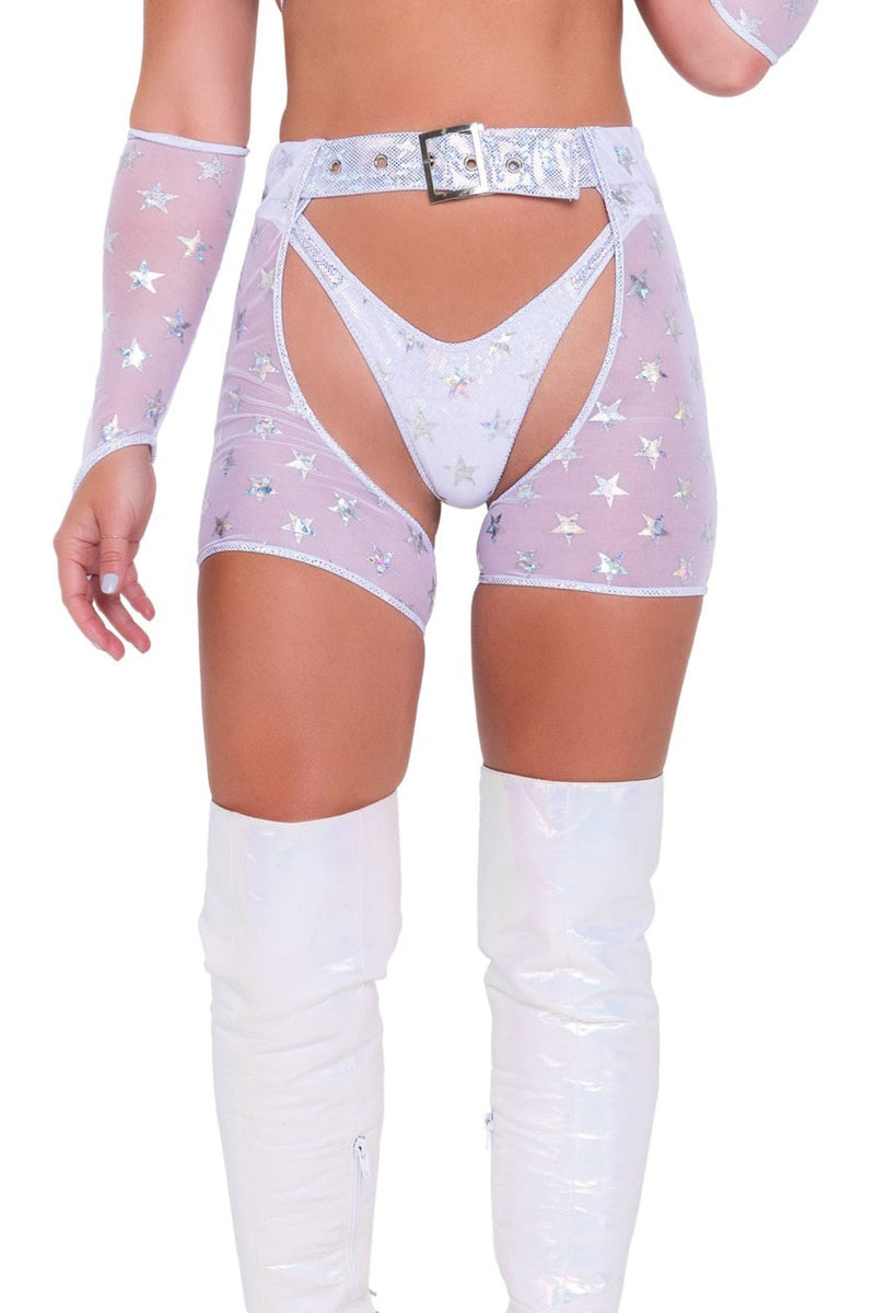 Mesh Belted Star Chaps (Multiple Colors)