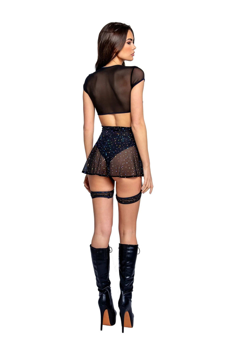 Mesh Dotted Rave Skirt