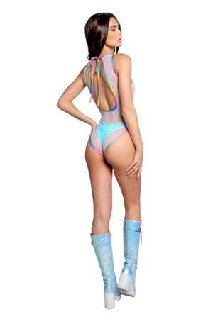 Holographic Dot Rave Bodysuit