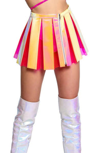 Vinyl Pleated Rave Skirt