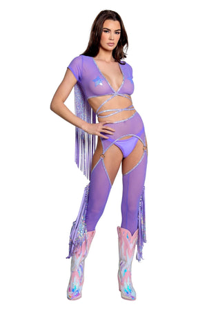 Cowgirl Fringe Rave Chaps (Multiple Colors)