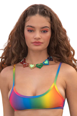 Rainbow Tricot Rave Top