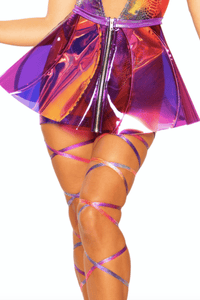 Holographic Vinyl Rave Skirt