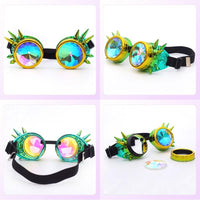 Spiked Green Rave Goggles